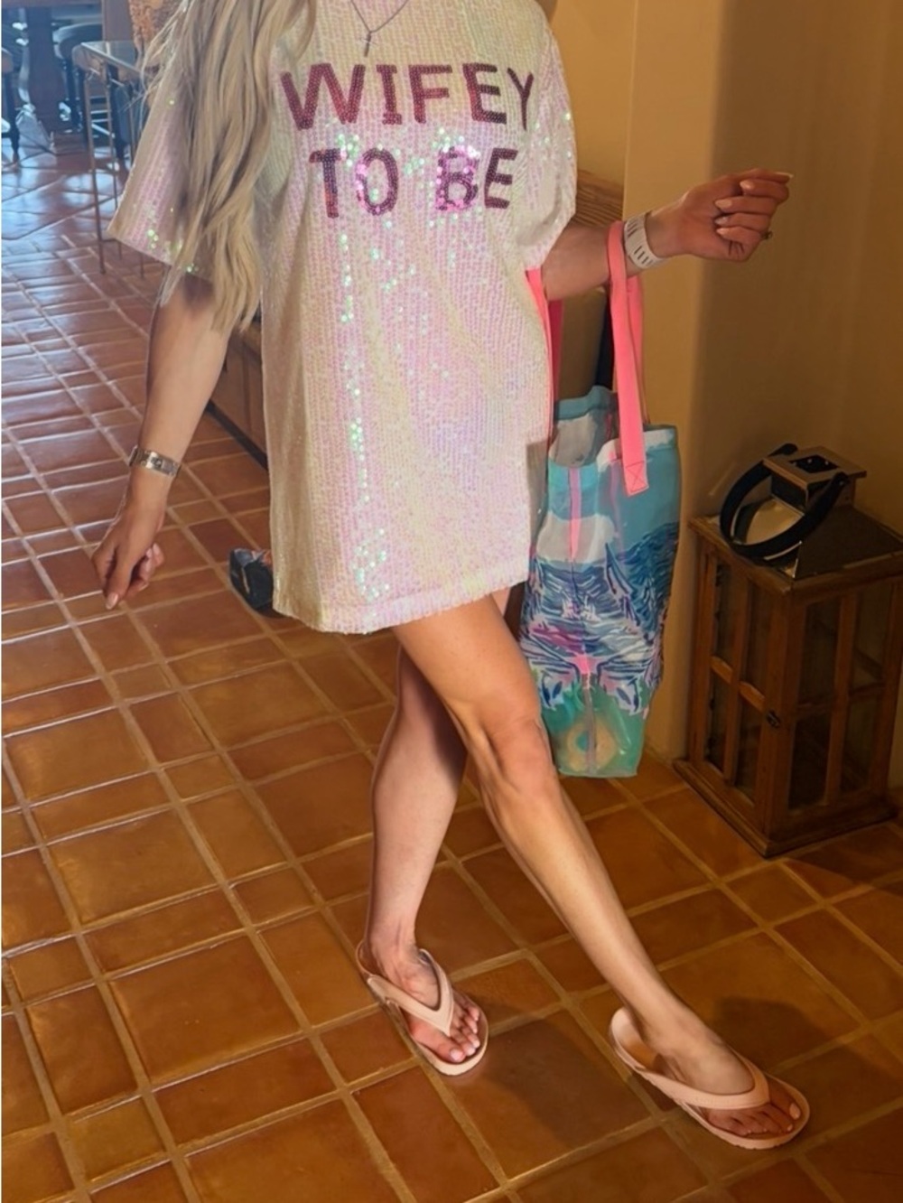 Hello Molly Iridescent Pink Sequin Top